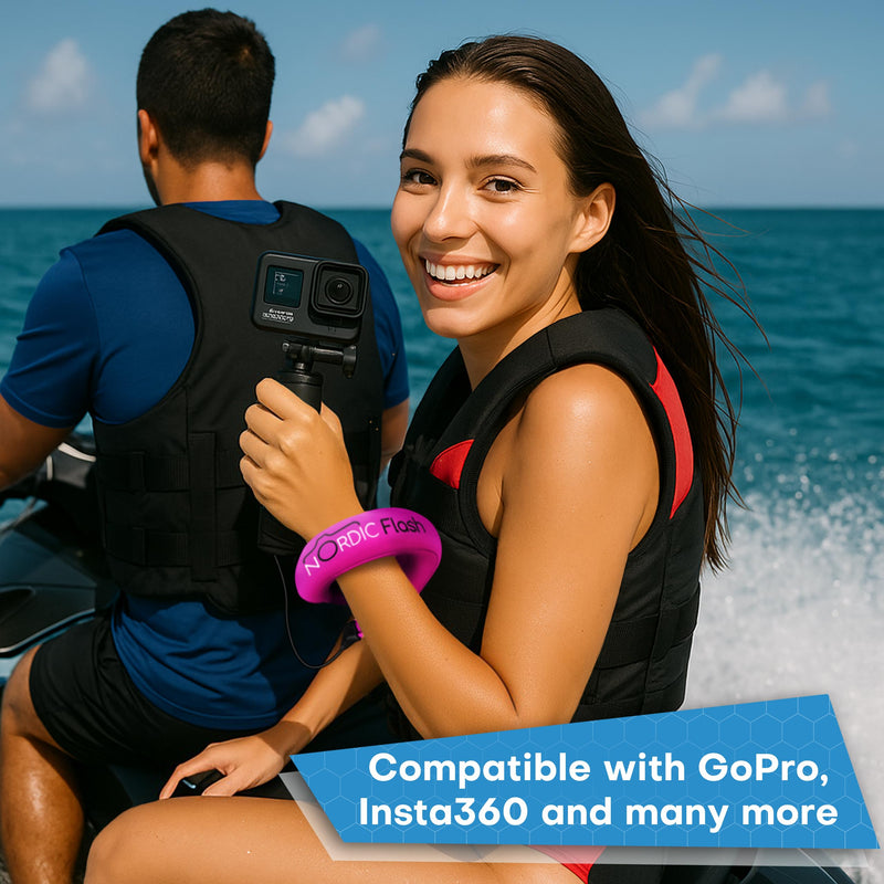 Nordic Flash Floating Camera Wrist Strap – Waterproof Wrist Strap for GoPro, Action Cameras, Waterproof Phone Cases & More Pink Blush 1