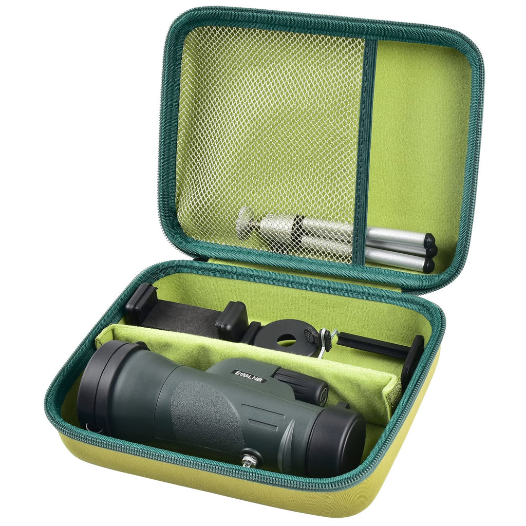 Monocular Telescope Case Compatible with Gosky 12x55/ for Eullsi/for PhysioPhyx 80x100/ for Pankoo 12x50/ for Titan 12x55 High Definition Monocular Telescope and Smartphone Holder & Tripod - Green