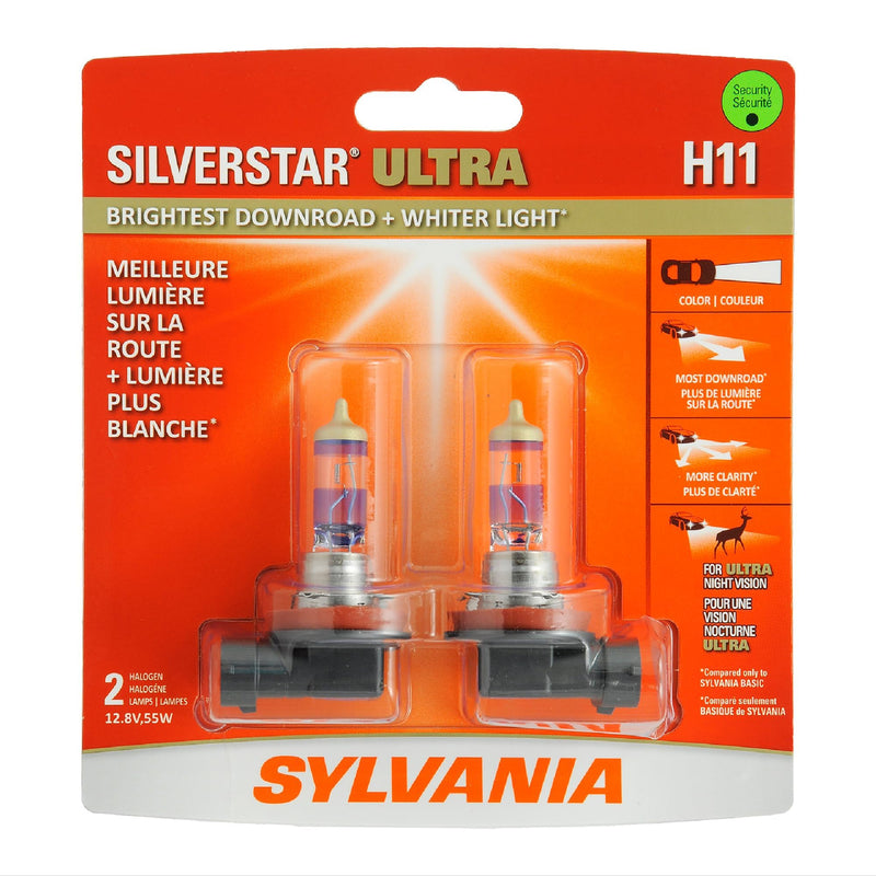 SYLVANIA - 1156 SilverStar Mini Bulb - Brighter and Whiter Light, Ideal for Center High Mount Stop Light (CHMSL), Daytime Running Light (DRL), and more (Contains 2 Bulbs)
