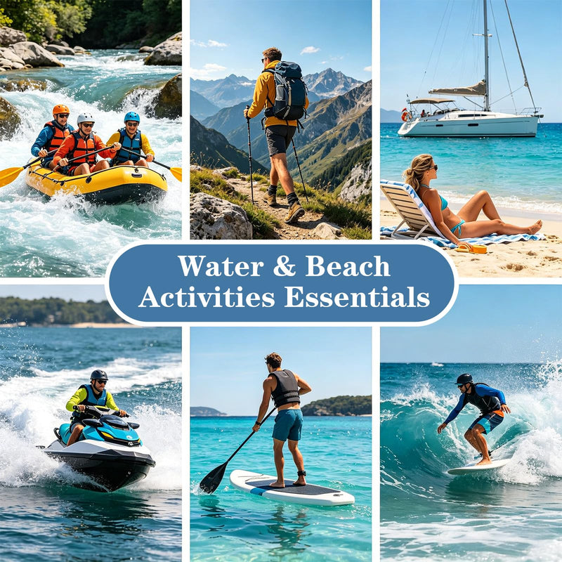 2PCS Waterproof Fanny Pack, Waterproof Bag for Beach Waterproof Pouch for Phone Passport Purse Floating Dry Bag with Adjustable Waist Strap for Beach Kayaking Boating