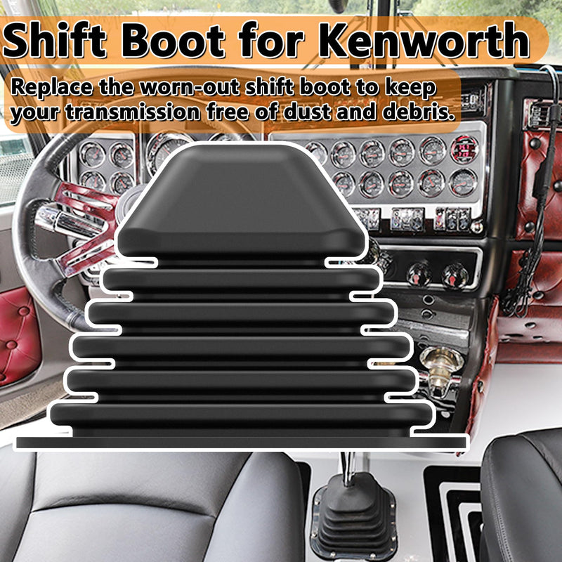 924-5405 Automatic/Manual Transmission Shift Boot Compatible with Kenworth T & W Series 1999-2010, K04279 Shifter Boot Cover Square