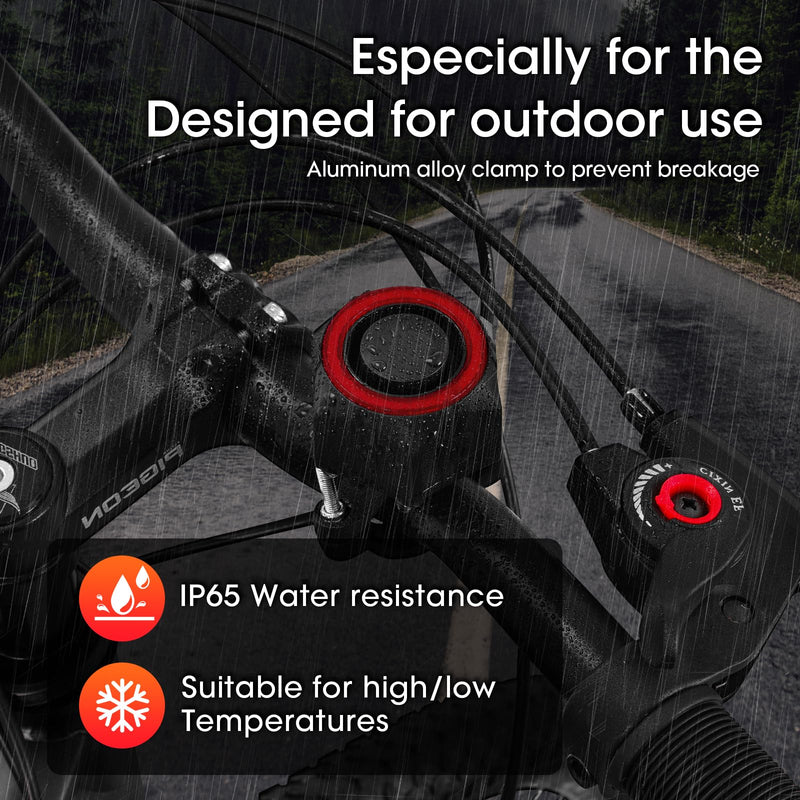 Bike Alarm with Remote - 110dB Loud Anti-Theft Waterproof Rechargeable Alarm, Vibration Sensor Motorcycle Alarm for Bicycle, Ebike, Scooter, IP65 Rated,5-Level Volume Adjustable
