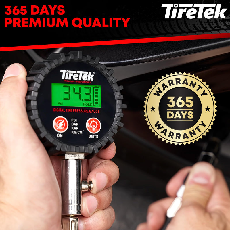 Digital Tire Pressure Gauge (200 PSI) - Heavy Duty Tire Gauge (Stainless Steel) - MotCertified ANSI - Air Gauge Tire Pressure - Easy to Read