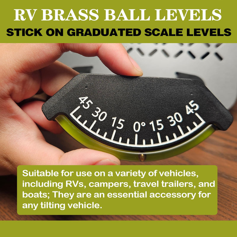 2-Pcs Rv Level Bubble Inclinometer Ball Levels Gauge Leveling Stablilization Clinometer For RV Accessories Exterior Camper Trailer Wide Angle Range (±45°) Levelers 2 PACK