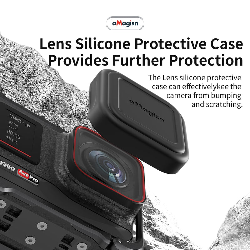 Ace Pro Aluminum Metal Frame Cage Case Bag with Silicone Lens Cap Screen Protector Compatible with Insta360 Ace Pro Camera Accessories Kit Model bundling 2
