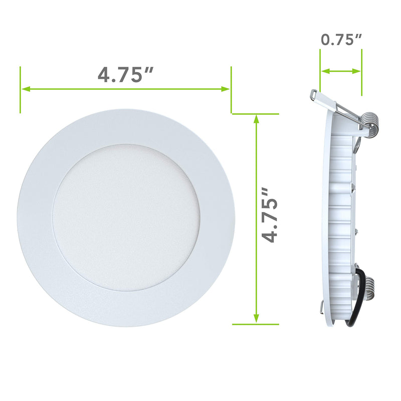 LeisureLED 5 Pack RV Boat Recessed Ceiling Light 480 Lumen Super Slim LED Panel Light DC 12V 4.75" 6W Full Aluminum Downlights, (Neutral/Natural White) Neutral / Natural White