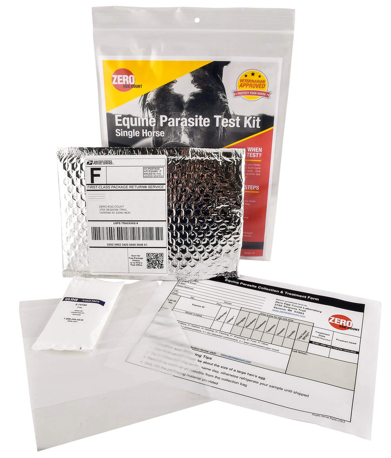 Equine Parasite Worm Mail-In Test Kit and Laboratory Services for Detecting Harmful Internal Parasites and Worms in Horses and Evaluating Equine Worming/Deworming Programs.