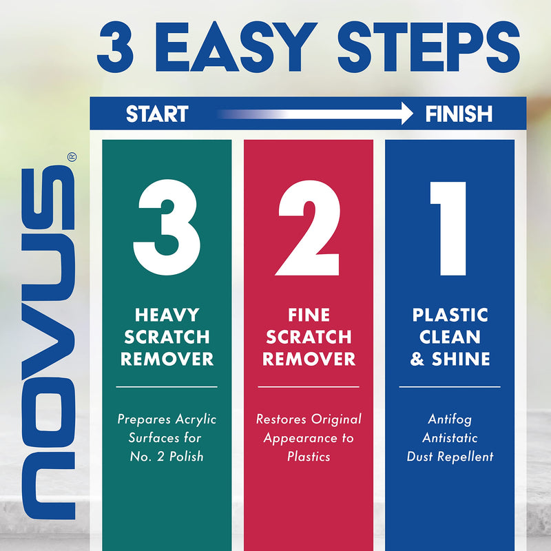 NOVUS 7020 | Plastic Clean & Shine #1 | 8 Ounce Bottle 8 Fl Oz (Pack of 1)