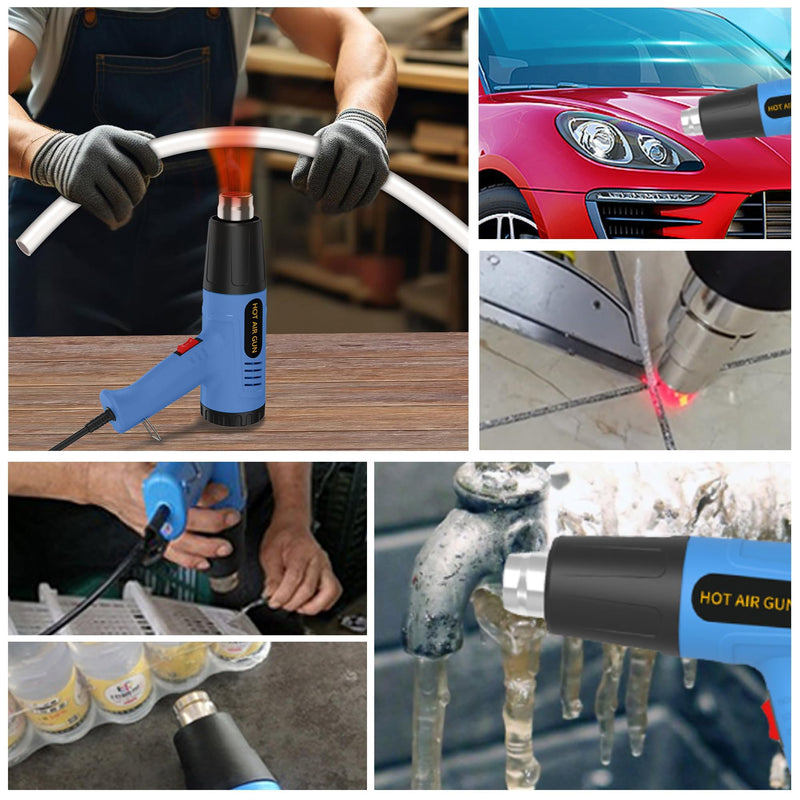 Heat Gun Kit 572 & 1112℉ Dual-Lvel & Rear Rotation Temperature Control 4 Nozzles Heat Gun' Overload Protection For Crafting, Shrink Tubing, Vinyl Wrap, Shrink Wrap,5Ft Power Cord Rear Rotation-1