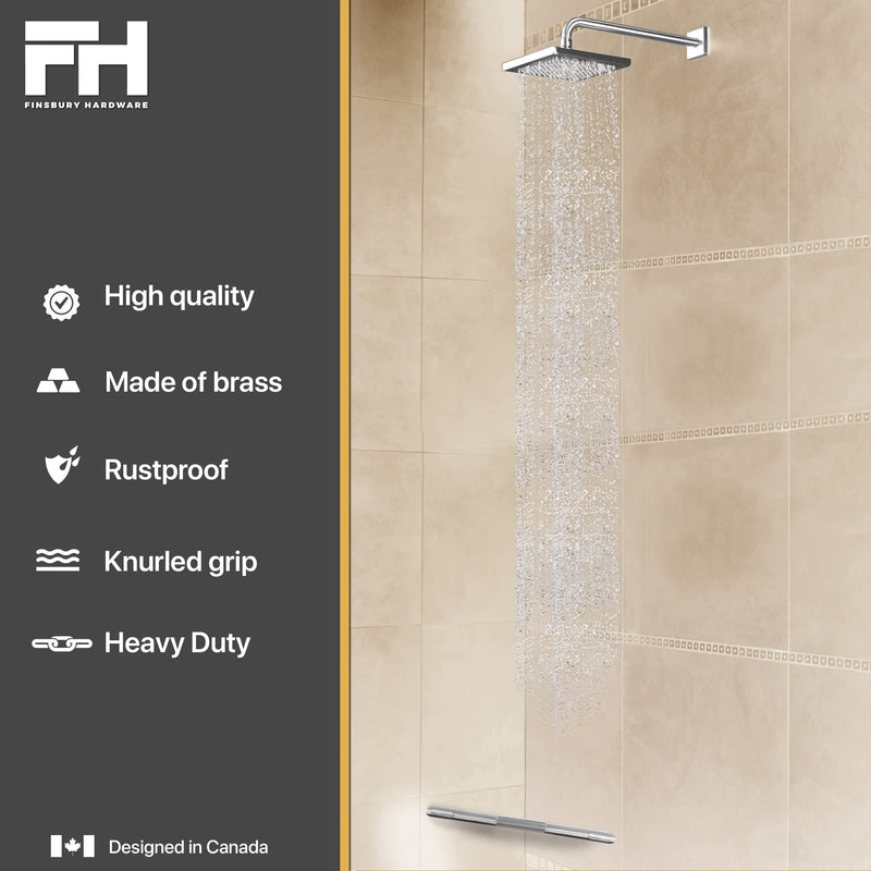 Shower Foot Rest, Corner Shower Bar for Shaving Legs, Wall Mounted Hotel Shower Foot Ledge, Brass Bar Bathroom Foot Step (Satin Nickel) Knurled Satin Nickel