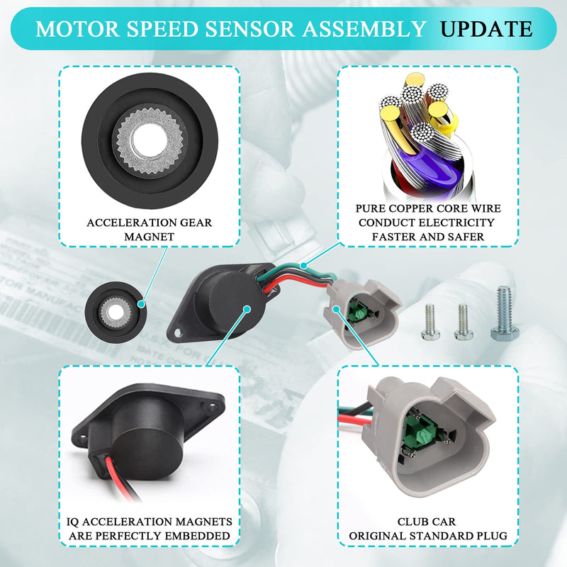 Golf Cart IQ Speed Sensor Deluxe Set Increased Stability & Speed for 48V Electric Golf Cart Club Car DS/Onward/Tempo/Precedent ADC