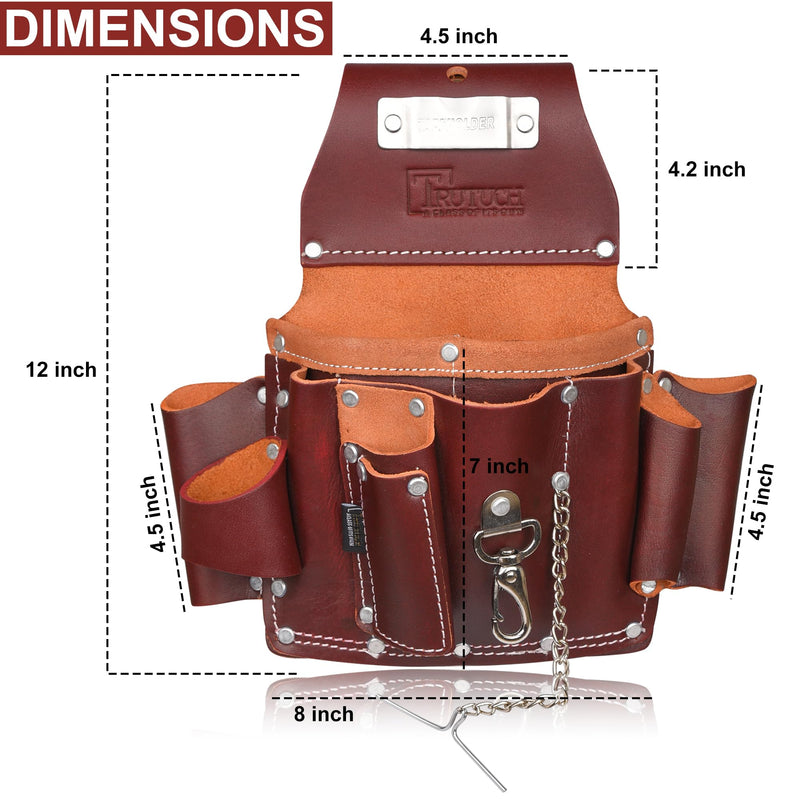 Grain Leather Electrician Tool Pouch | Carpenter Tool Pouch | Electrician Pouch | Electric Tool Bag | Electrician Bag | Leather Tool Belt Maroon