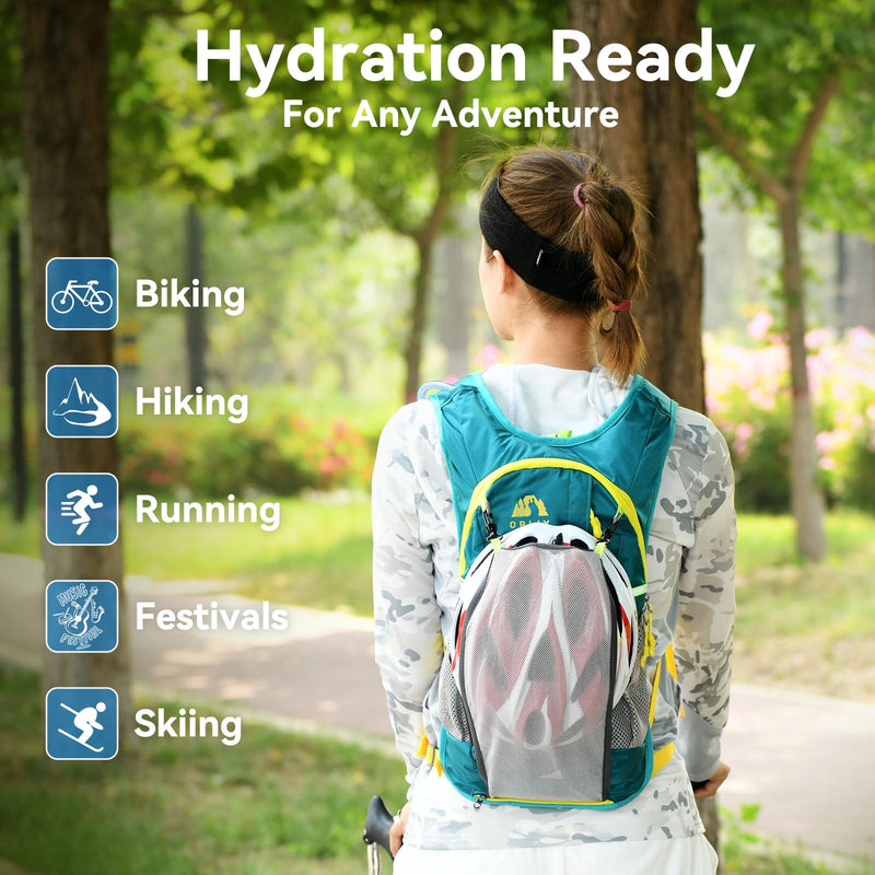  [AUSTRALIA] - Hydration Pack,Hydration Backpack with 2L Hydration Bladder Lightweight Running Water Backpack for Women Men Dark green