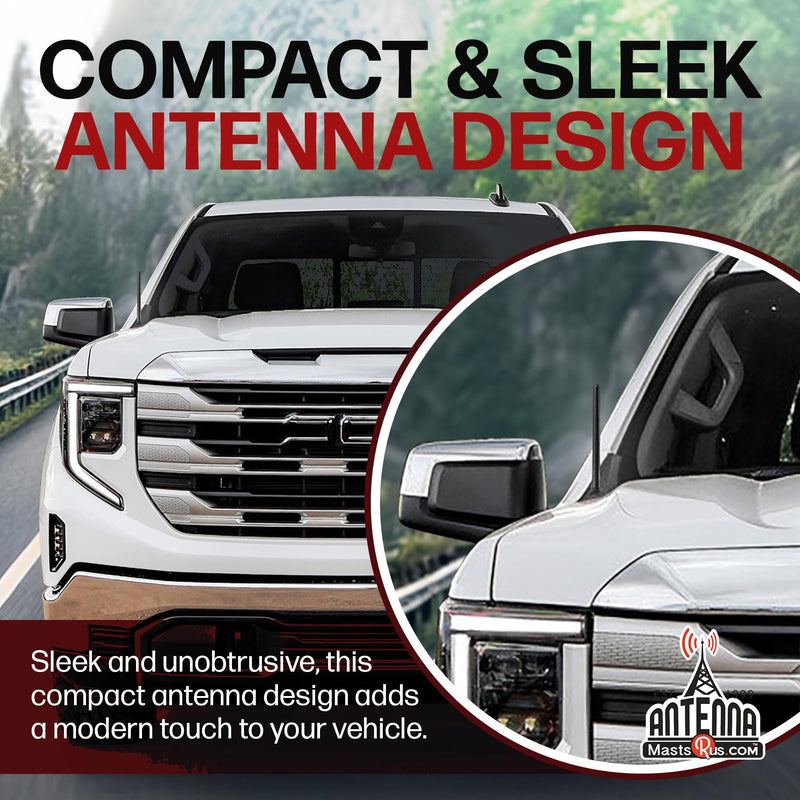 AntennaMastsRus Short Rubber Antenna for GMC Sierra 1500 (2006-2026) - German Engineered with Internal Copper Coil for Enhanced Signal Reception - Car Wash Proof & Easy Install - 6 3/4 Inch
