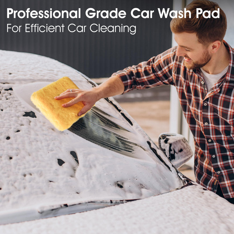 SM Arnold Spun Gold™ 2-Pack Professional 9" x 9" Car Wash Pads: Durable, Efficient, Scratch-Proof - Ideal for Auto Detailing, Ergonomic No-Cuff Design for Effective Vehicle Maintenance