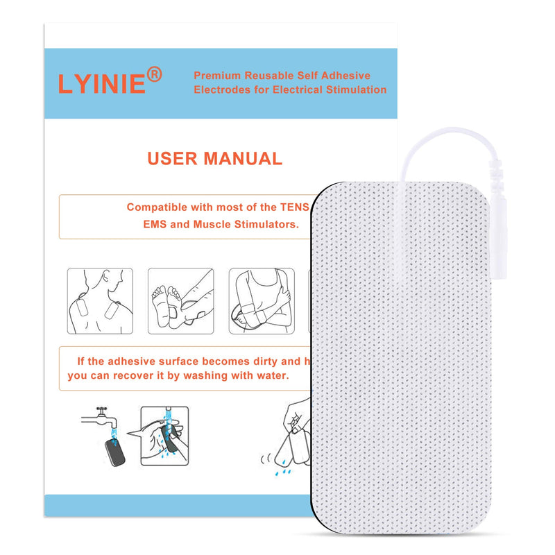 TENS Unit Pads 2"X4" 24Pcs, 3rd Gen Reusable Latex-Free Replacement Pads Electrode Pads with Upgraded Self-Stick Performance for Muscle Stimulator Electrotherapy
