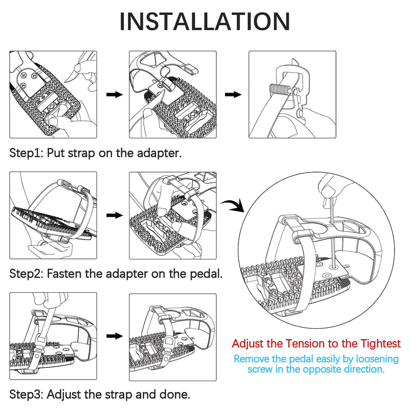 Toe Cages Compatible with The Peloton Bike, Kelecuia Toe Cage Pedals Adapters for Regular Shoes, Pedals Shoe Cage, Convert Look Delta Pedal to Toe Clip Straps, Ride with Sneakers