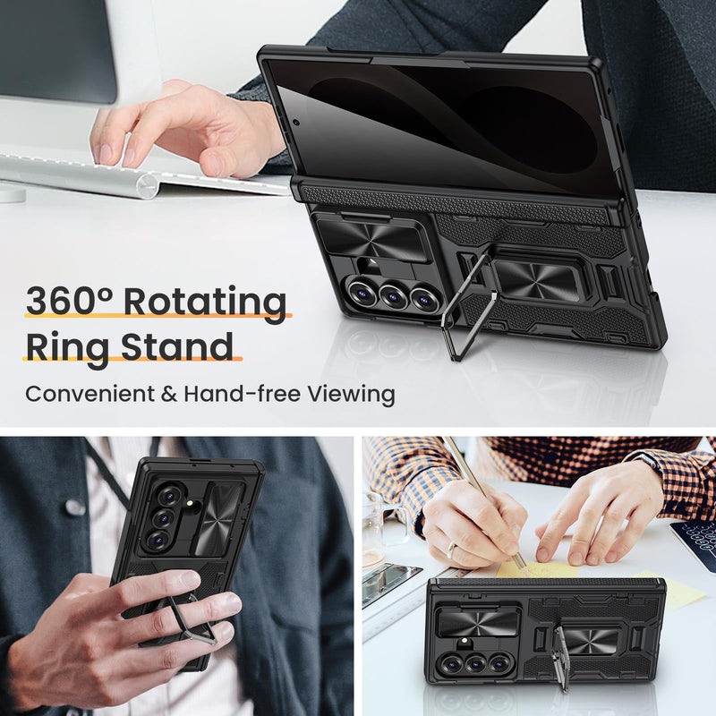 VEGO for Z Fold 8 Ultra Case with Screen Protector Anti-Peeping, Black | Built-in Hinge Protection &Slide Camera Cover Military-Grade Shockproof Rugged Kickstand Case for Galaxy Z Fold 8 Ultra-Black B-Black