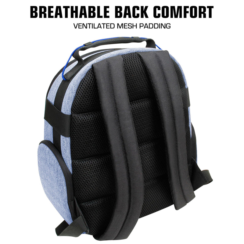 USA Gear Portable Camera Backpack for DSLR with Customizable Accessory Dividers, Weather Resistant Bottom and Comfortable Back Support - Compatible with Canon, Nikon, Sony, Fujifilm, and More (Blue) Compact Blue
