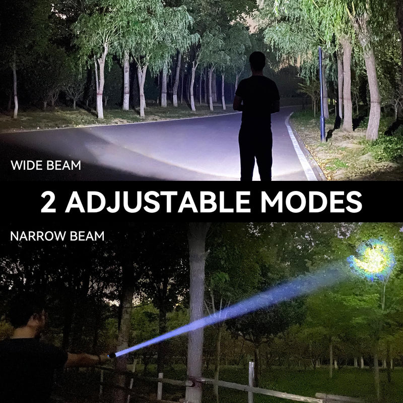 Rechargeable Flashlights 90,000 High Lumen, 2 Pack Super Bright LED Flashlight with 5 Modes, High Powered Flash Light for Home, Camping, Outdoor