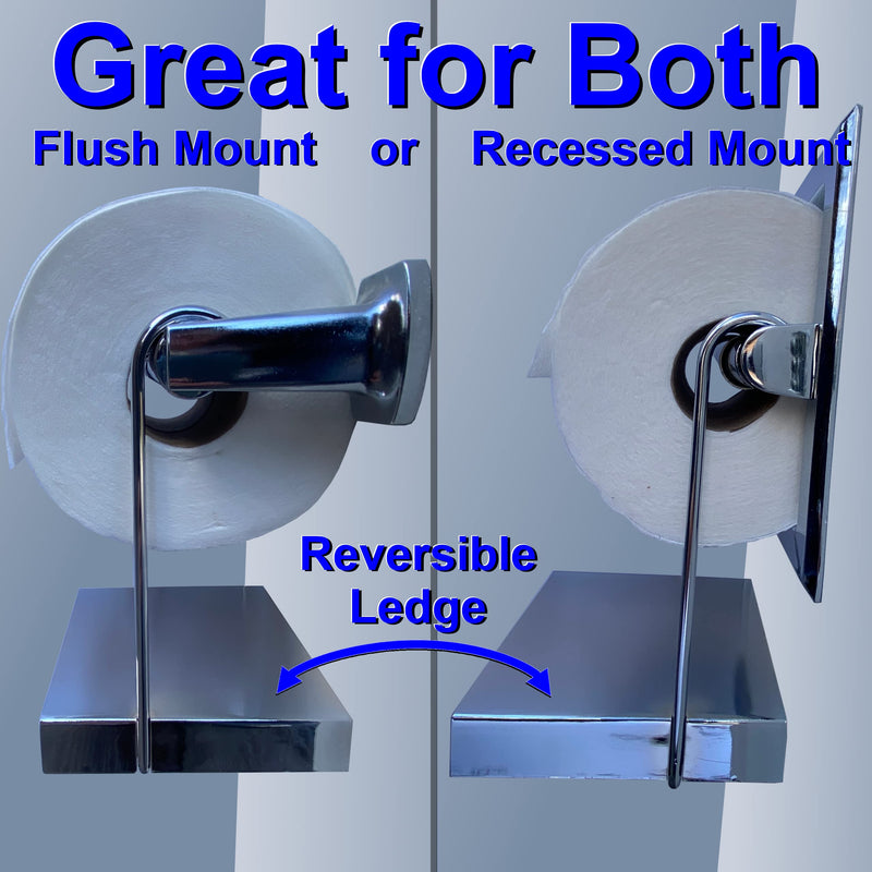 TP Ledge – Multi-Purpose Double Shelf Hangs Below Existing Toilet Paper Holder