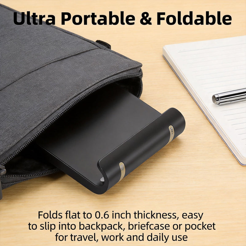 2 Pack Adjustable Foldable Tablet Stand Holder, Universal Cell Phone Stand Compatible with 4.7-9.7 Inch iPads & Smartphones for Home Office Kitchen Use