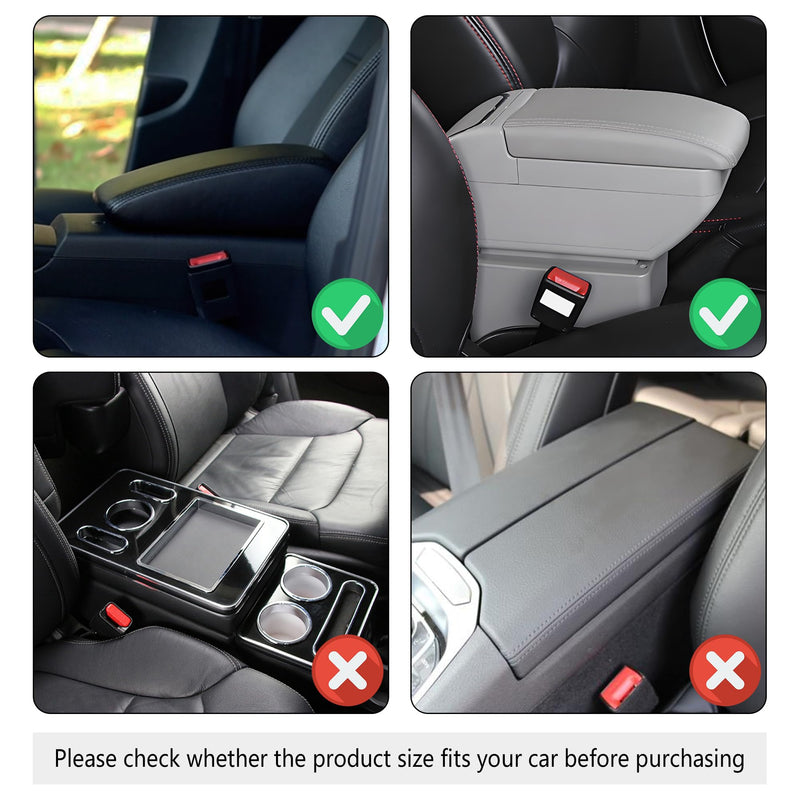 Upgraded Car Center Console Cover,Microfiber Leather Car Armrest Cover Cushion with 2 Storage Bags,Universal Car Armrest Storage Box Car Interior Accessories for Most Cars (Pink) Pink