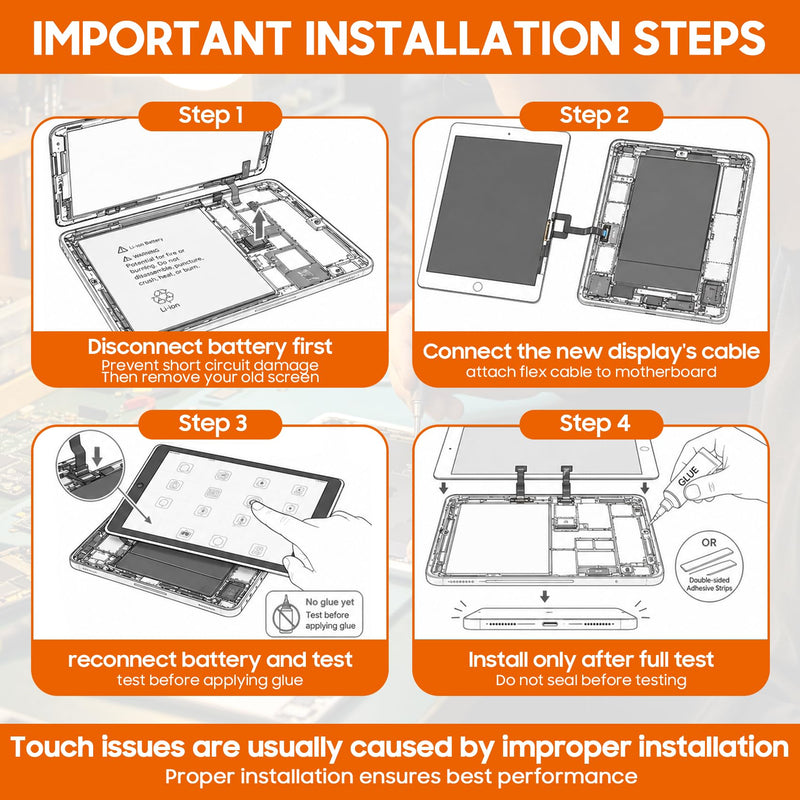 Original for Lenovo Tab M8 4th Gen TB-300FU Screen Replacement 8.0" Black IPS Display Assembly 2023 Touch Digitizer TB-300XU with Repair Tools