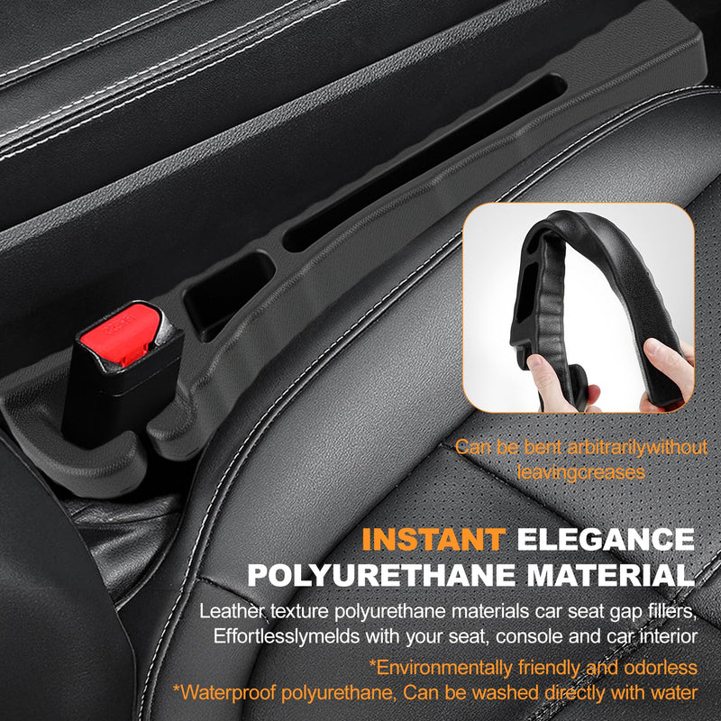 2PCS Car Seat Gap Filler, Seat Gap Filler for Cars SUV Trucks, Car Essentials, Effectively Prevent Things from Falling Off (Universal, Black) 15.7in