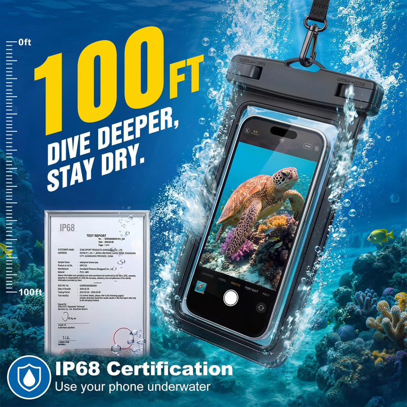 5 Pack Waterproof Phone Pouch, IP68 Waterproof Phone Case Up to 8.3" | Touchscreen, Underwater Photography, Cell Phone Dry Bag for iPhone 17 16 15 Pro Max, Beach Cruise Essentials 2026 5 Pack, Black+Pink+Green+Bule+Clear