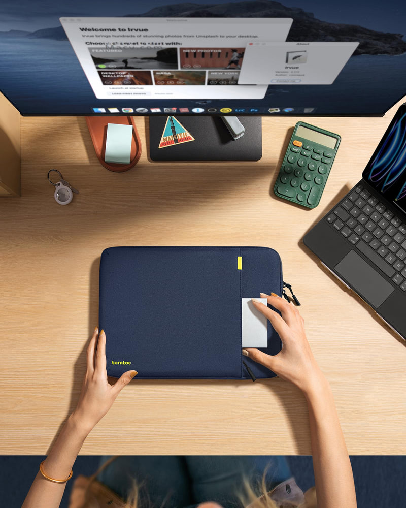 tomtoc 360 Protective Tablet Sleeve for iPad Pro 13-inch (M4), iPad Air 13-inch (M2) 2024, iPad Pro 12.9-in (6th/5th/4th/3rd Generation) with Magic Keyboard, Water-Resistant iPad Case Bag Navy Blue 13-inch for iPad Pro/Air