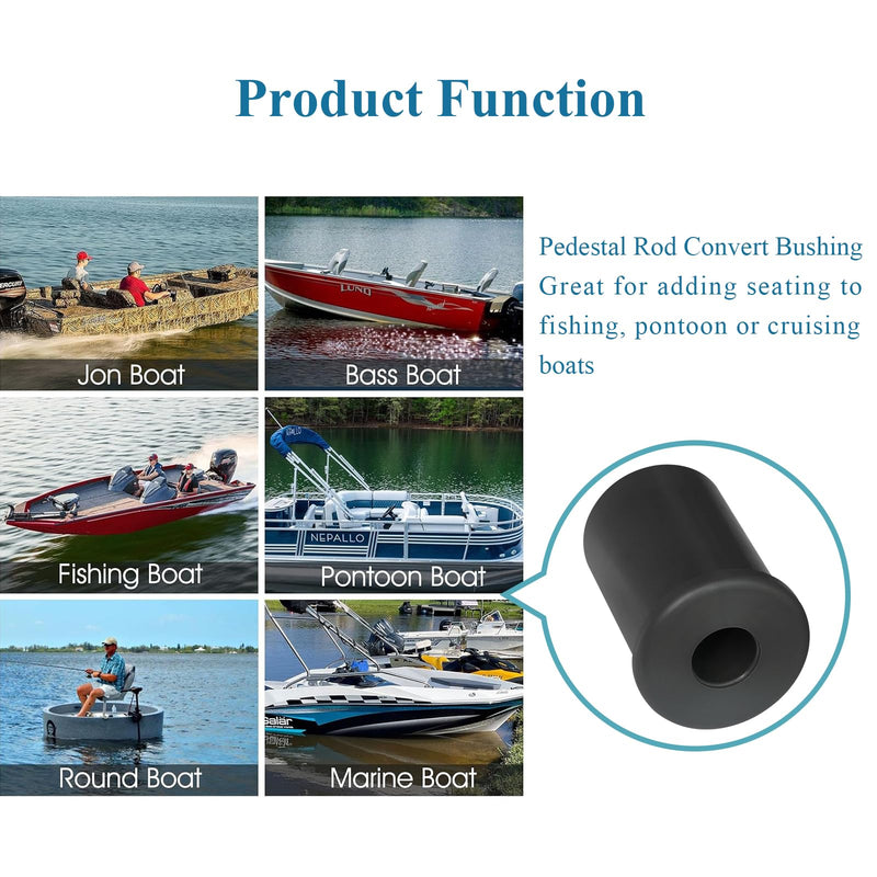 SP-14000 Boat Seat Rod Adapter Bushing, Converts 1.77 Inch Bases Accepts 3/4 Inch Boat Seat Pin Post, Fits for Attwood Swivl-Eze SP14000 Series 3/4 inch Pin Boat Seat Pedestal Kit 2 Pack