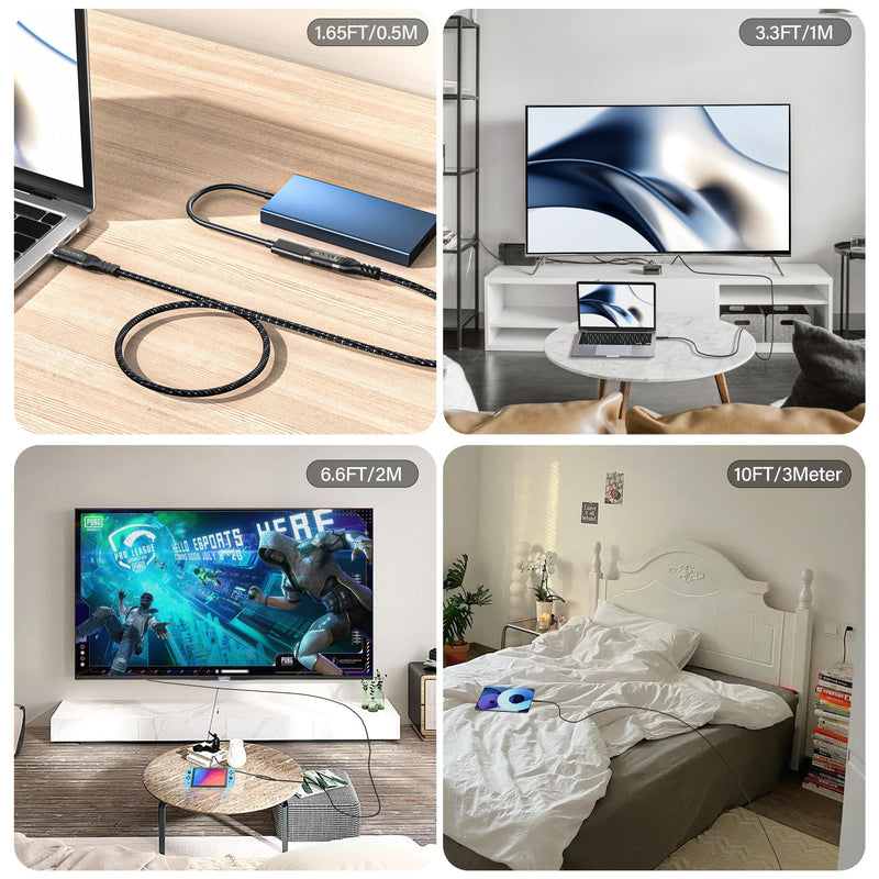 short type c extension cable 1.65ft/0.5M,240W PD Fast Charging 20 Gbps usb c 3.2 gen 2 extension cable ,c cable male to female, Compatible with laptop, docking station, charger extension cable 1.65 ft