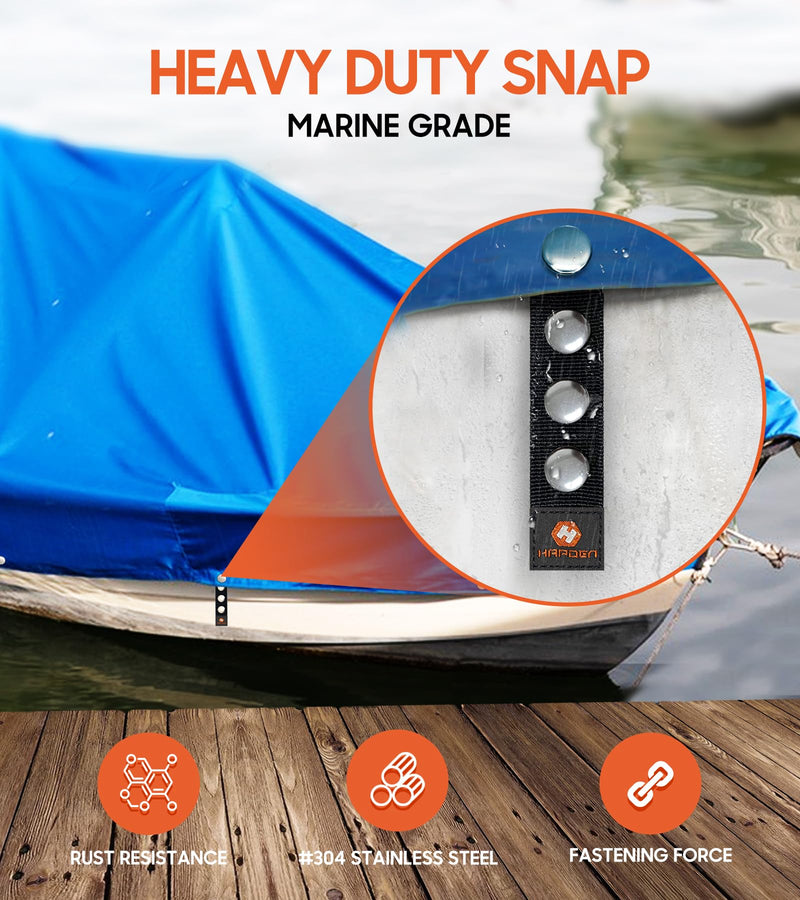 HAPDEN Snap Extenders for Boat Canvas, 304 Steel Snap Boat Cover Snaps Extenders, Canvas Extender Snaps, Upgrade Extension 3 Size 1"~3" 10 PCS, Black 1-3 inch 10pcs