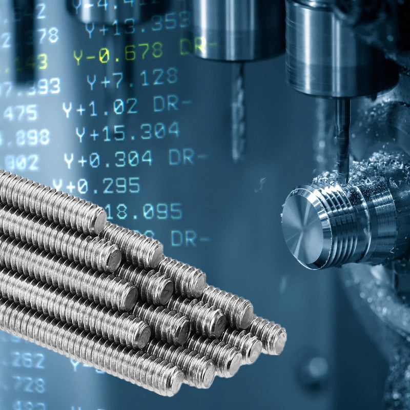 PATIKIL 1/2"-13 UNC 304 Stainless Steel Fully Threaded Rod, 10Pcs 2.5" Length Long Threaded Screw Right Hand Threads All Threaded Rod Studs for Anchoring Bolt, Clamps, Hangers and U-Bolts 1/2"-13 x 2.5"