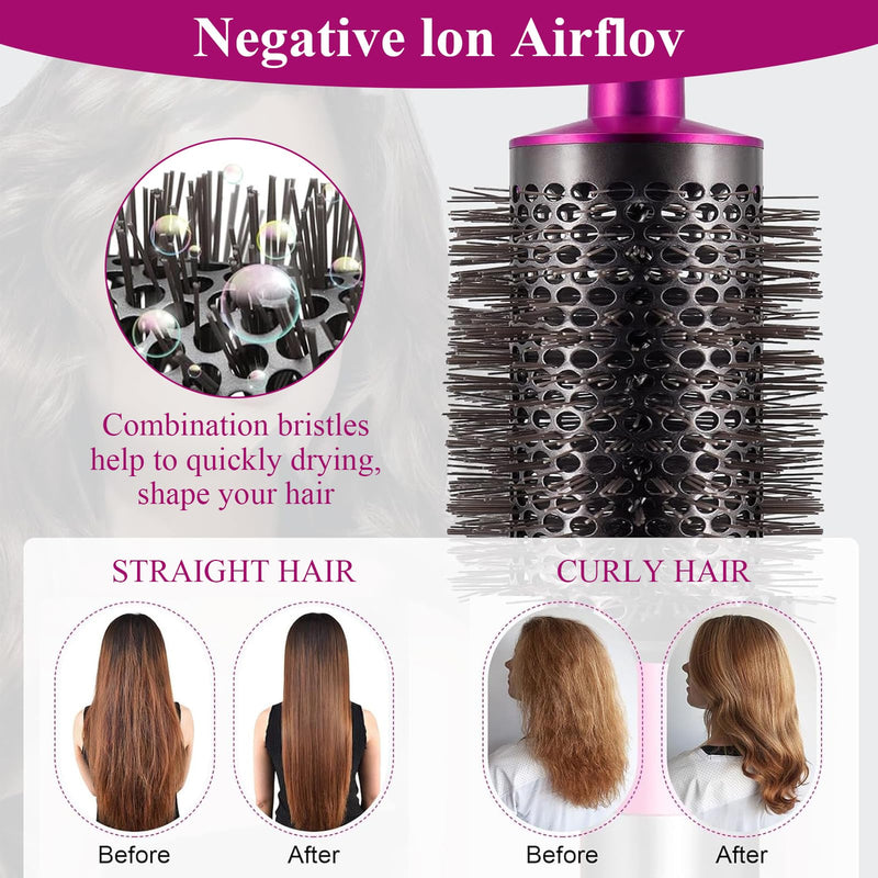  [AUSTRALIA] - ExcellaElite Round Volumizing Brush for Dyson Airwrap Hair Styler, Large Detachable Barrels Round Brushes Hair Styling Tool, Volumizer Attachment Tool for Limp Flat Hair, Rose