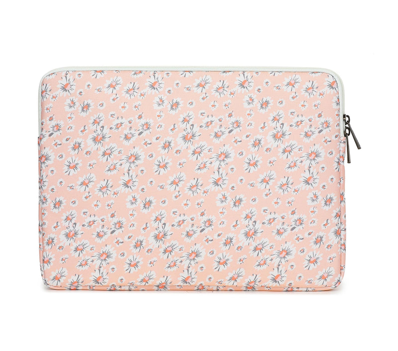 Canvaslove Pink Chrysanthemum Laptop Sleeve Case Bag with Pocket for MacBook Pro 14 inch,Surface Laptop 14.4 inch and HP Lenovo Dell ASUS Acer 14 inch Laptop Computer