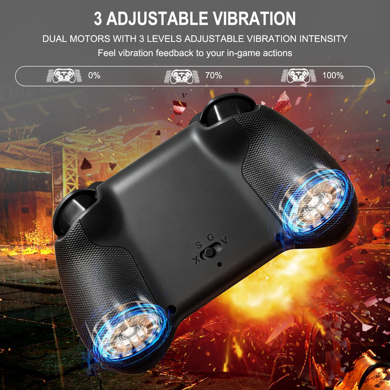 Joso Mobile Gaming Controller, Wireless Game Controller for iPad/Tablet/iPhone/Android/Switch/Switch 2/Lite/OLED/PC, Handheld Gamepad with Hall Effect Joysticks/Triggers/6-Axis Gyro - Black