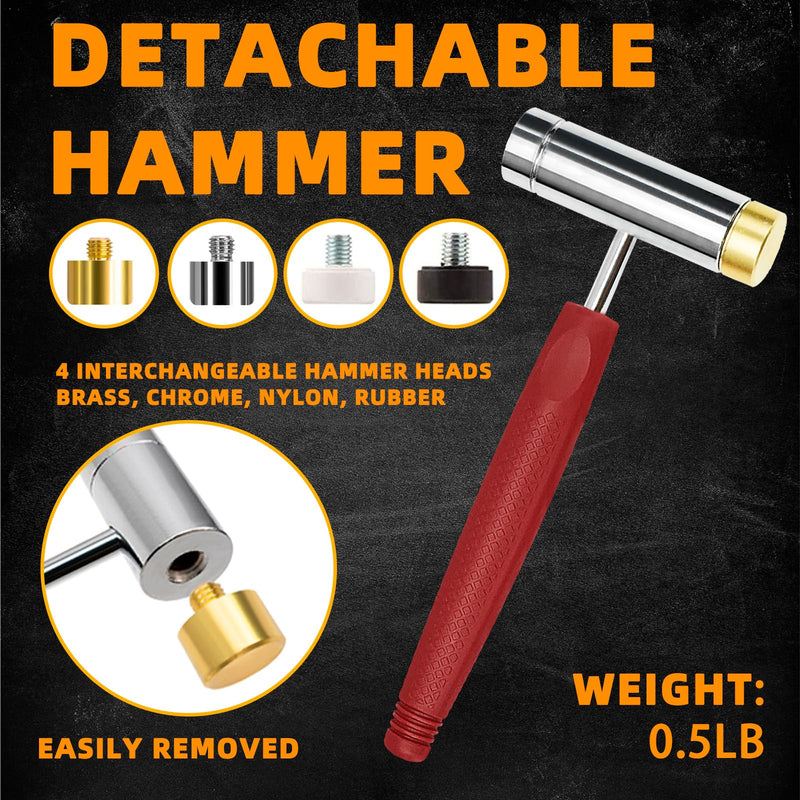 BESTNULE Roll Pin Punch Set, Punch Tools, Made of Solid Material Including Steel Punch and Hammer, Ideal for Machinery Maintenance with Organizer Storage Container (Without Bench Block) Without Bench Block