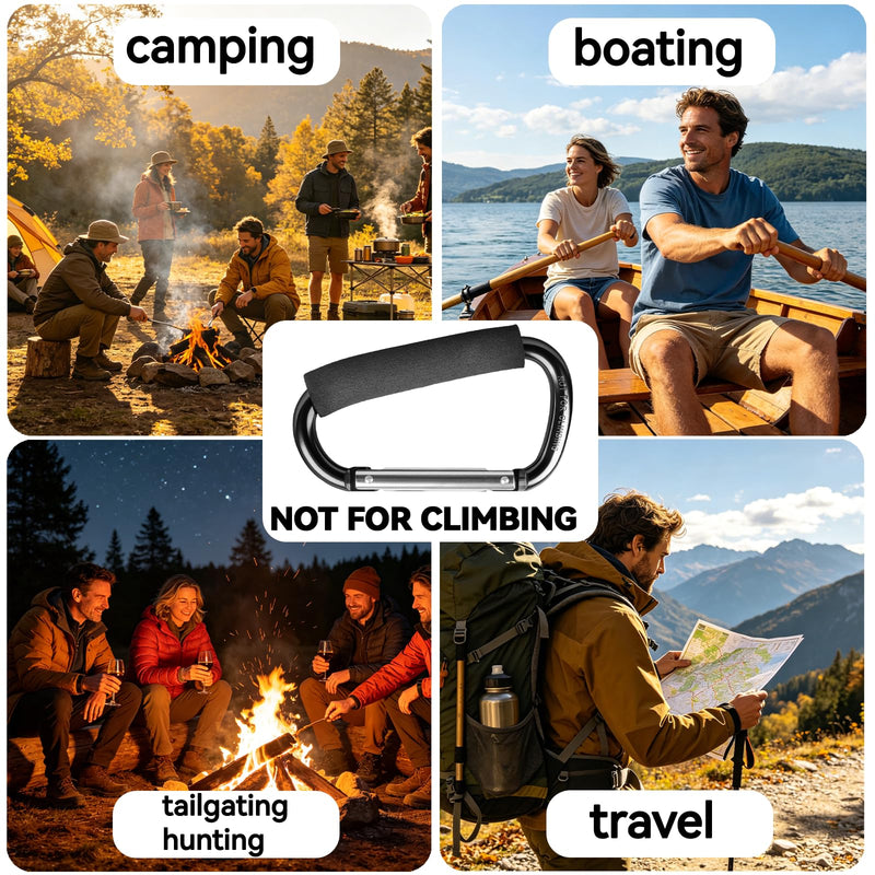 TERPINK Carabiner Hook Compatible with Turtlebox Ranger | for Original and Grande Speakers, Aluminum Clip Ultra-Strong Outdoor Speaker Attachment, for Camping Travel Not for Climbing Black
