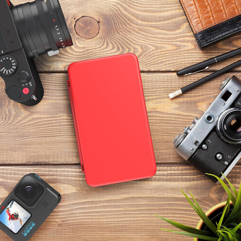 HEIYING SD Card Holder for Memory SD Card and Micro Card, Portable SD Card Holder SD SDHC SDXC TF Card Storage with 20 SD Cards Slots & 20 Micro SD Cards Slots. Red