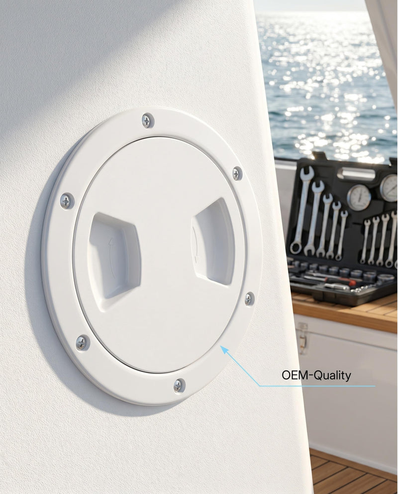 Boat 5 Inch Inspection Port Boat Access Seal Kayak Hatch Plus RV Marine Tight Hole Cover Lid White