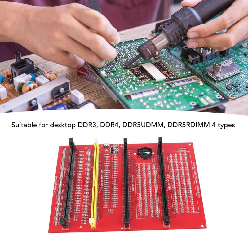 Memory Tester, Memory Diagnostic Analyzer, 4 in 1 Desktop DDR3 DDR4 DDR5UDMM DDR5RDIMM Tester Card for Desktop Server Computers