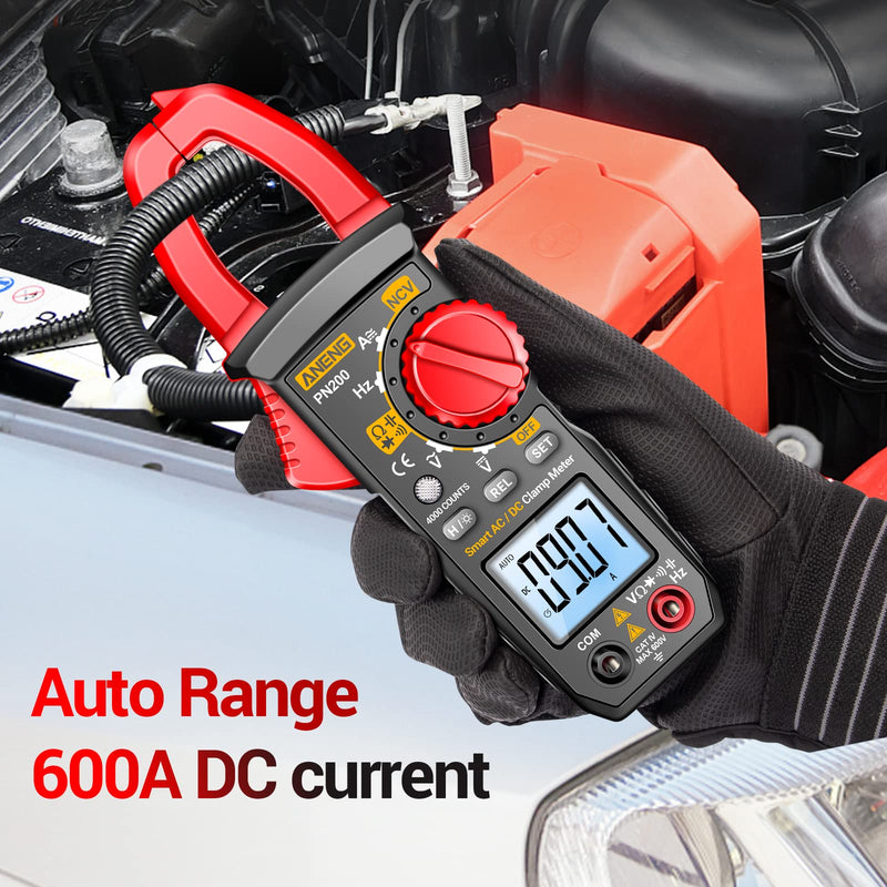 ANENG Digital Clamp Meter Multimeter Tester with AC/DC Current,Voltage, NCV Amp Ohm Volt 4000 Counts Meter Measures Capacitance, Resistance, Diodes, Continuity Frequency Backlight Electrican Tools 4000 Counts AC/DC Current