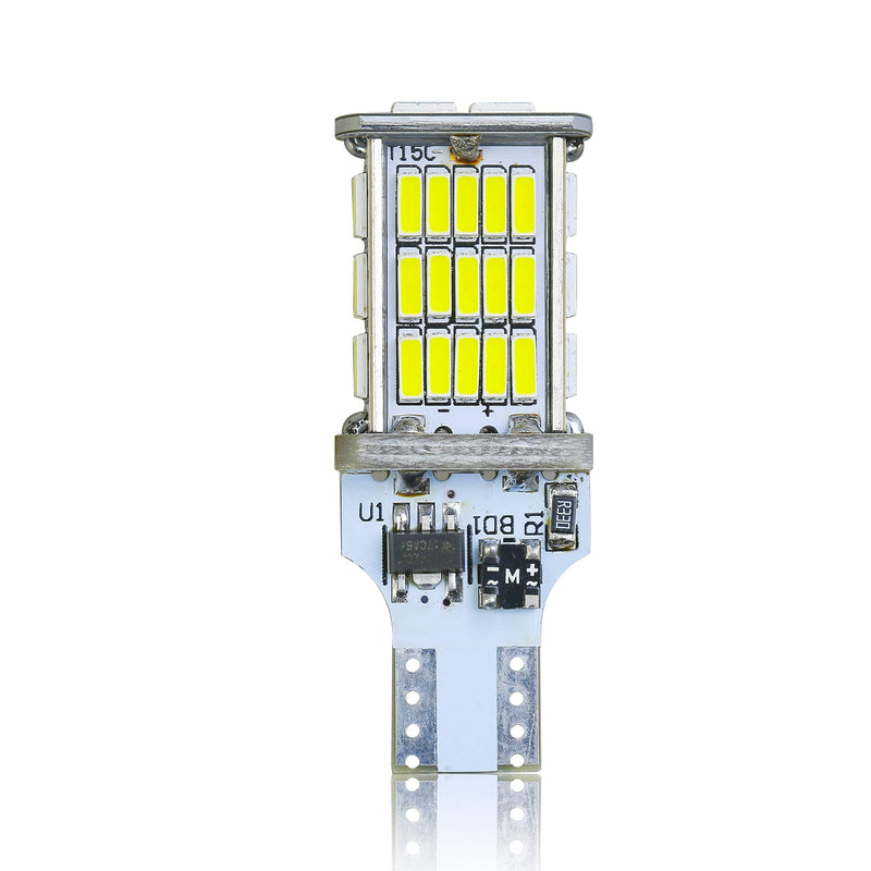Alla Lighting 2600lm T10/T15 912 921 Strobe LED Back-up Reverse, 3rd Brake Lights Bulbs, 6000K White Super Bright 922 W16W 906 4014-SMD Flashing Lamps for Cars, Trucks, RVs, SUVs 6000K Xenon White Strobe T15 912 921