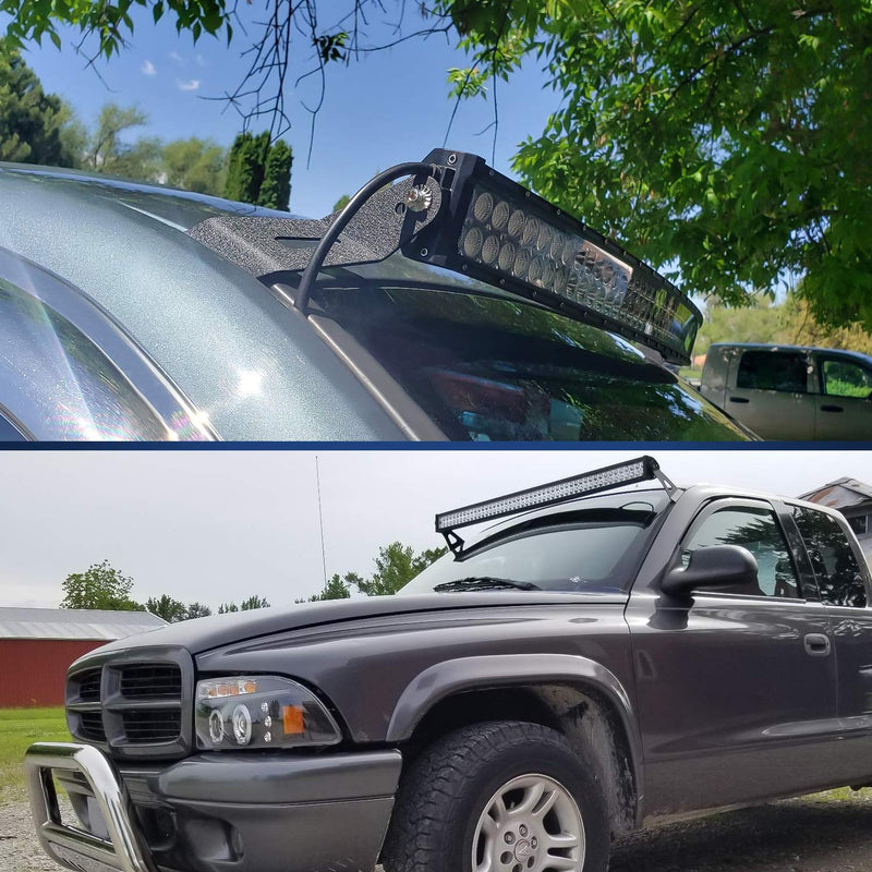 Nilight 90031B 2PCS 52” Curved LED Light Bar Bracket at Upper Windshield Roof Cab for 99-06 Chevy Silverado Suburban Avalanche Tahoe & GMC Yukon Sierra Chevy 1999-2006 /52" Light Bracket