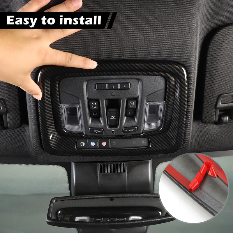 RT-TCZ for Silverado Overhead Console Dome Light Frame Trim for Chevy Silverado GMC Sierra 2019 up Carbon Fiber Interior Accessories