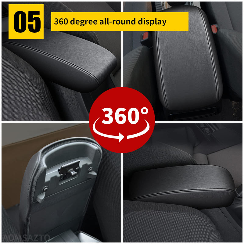 AOMSAZTO Armrest Covers for Corolla 2014-2019 Black Console Cushion for Corolla