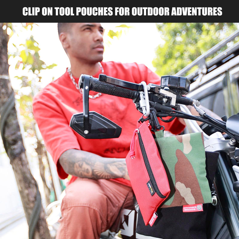 Rough Enough 3-Pack Small Tool Pouches with Zipper & Buckle Clip, Different Sizes Molle Pouch Set for Tactical, Camping, Fishing, Survival, Water-Resistant Small Tool Bags