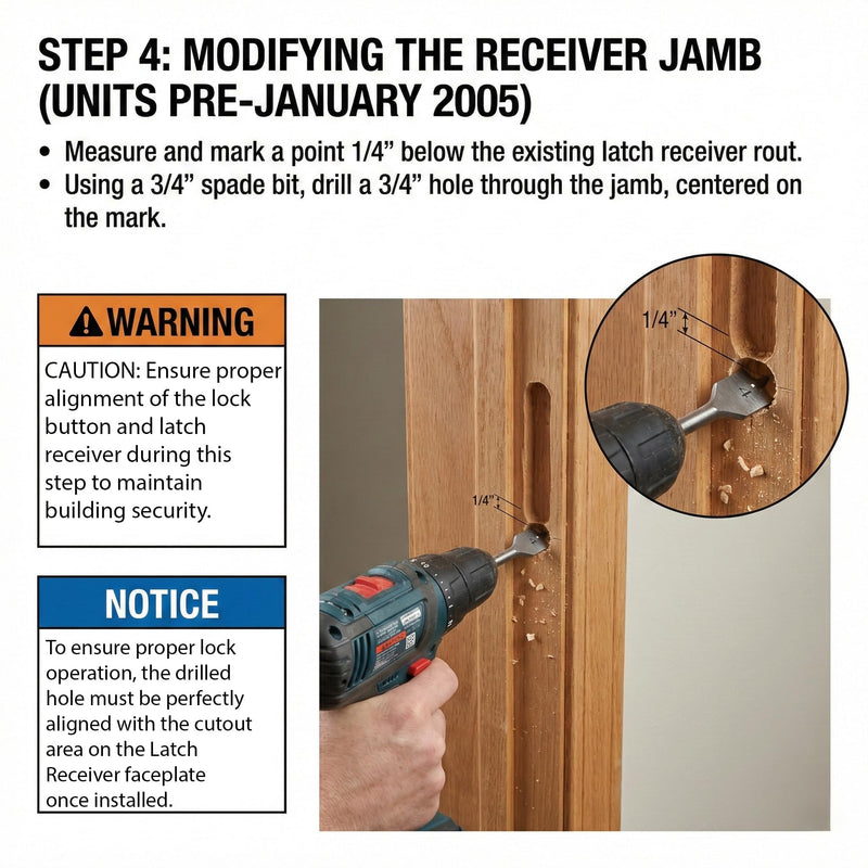 Reachout Lock and Receiver Kit for Andersen 2-Panel Gliding Patio Doors, Universal Reachout Deadlock Receiver, Compatible with Models from 1986 to Present (200, 400, A-Series)